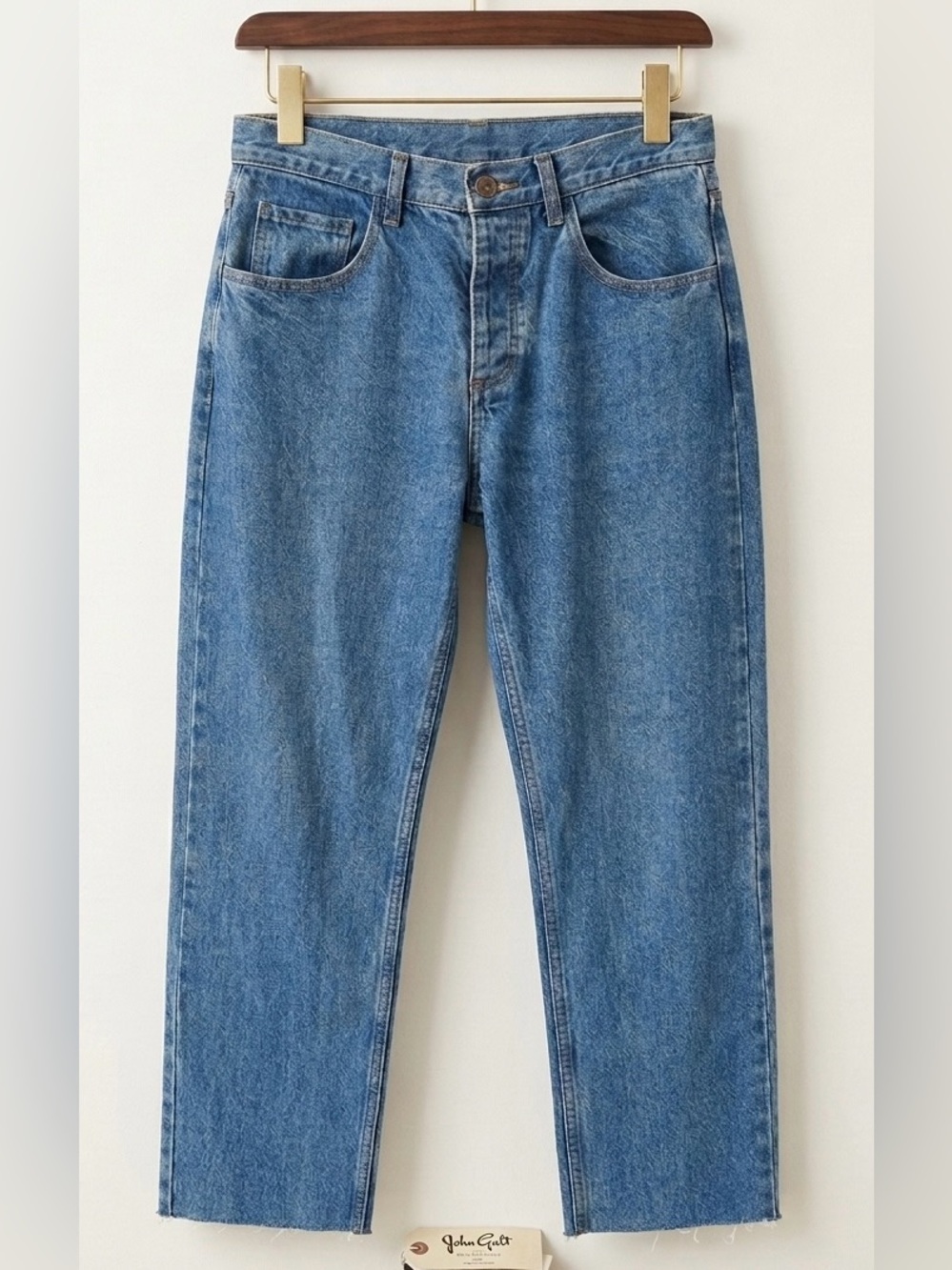 J.galt Classic Women’s Blue Denim straight leg Jeans with raw hem - medium